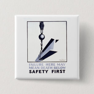 Safety First 15 Cm Square Badge