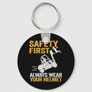 Safety First Funny Forklift Operator Driver Gift Key Ring