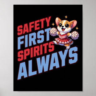 Safety First, Spirit Always - Cheerleading Safety  Poster