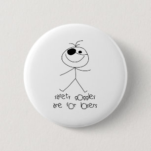 Safety Goggles 6 Cm Round Badge