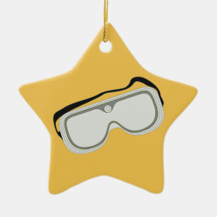 Safety Goggles Ceramic Tree Decoration