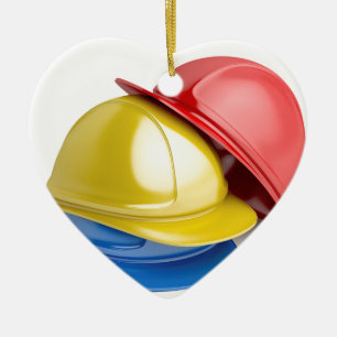 Safety helmets ceramic tree decoration