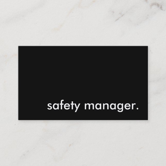 safety manager. business card (Front)