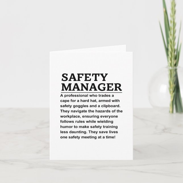 Safety manager card (Front)