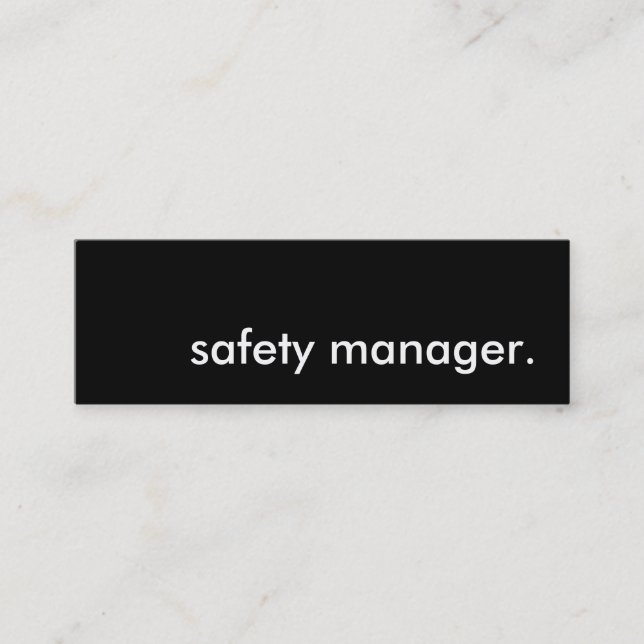 safety manager. mini business card (Front)