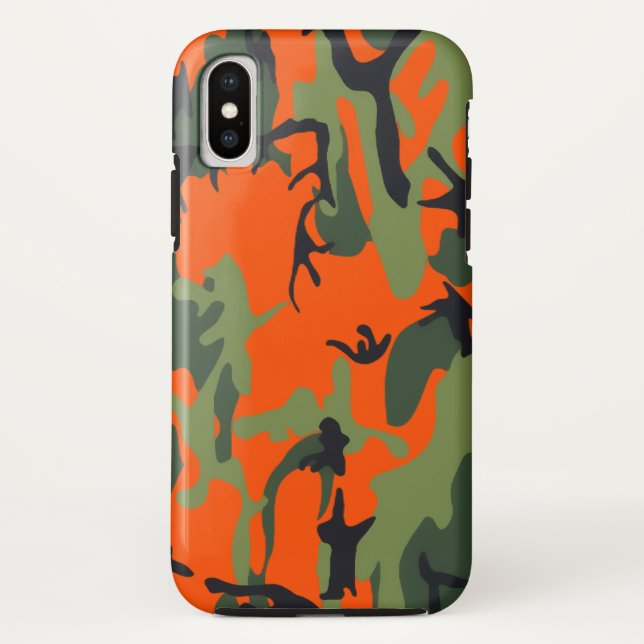 Safety Orange and Green Camo Case-Mate iPhone Case (Back)