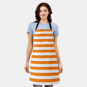 Safety Orange and White Stripes Apron