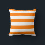 Safety Orange and White Stripes Cushion<br><div class="desc">Safety Orange and White Stripes</div>