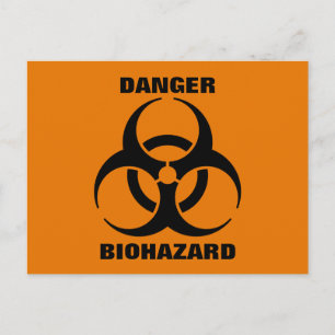 Safety Orange Biohazard Symbol Warning Sign Postcard
