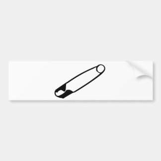 Safety Pin Bumper Sticker – black-on-white