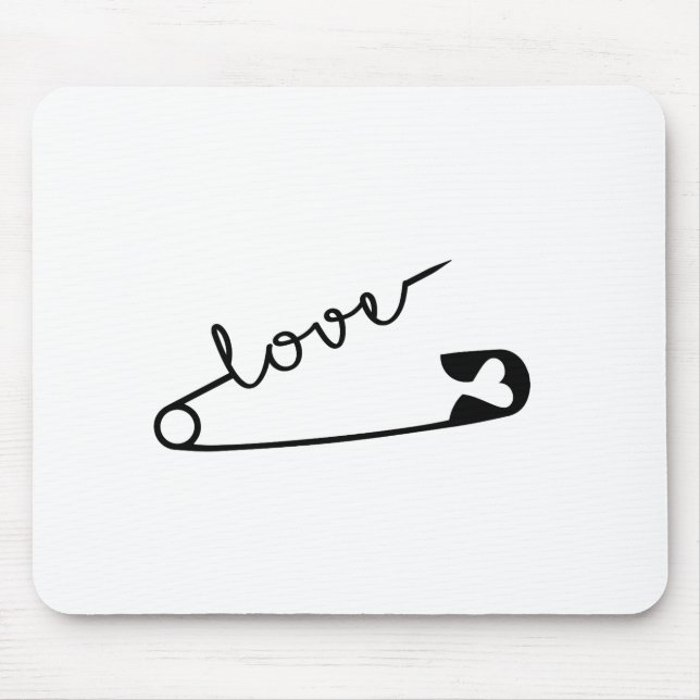Safety Pin LOVE Mouse Pad (Front)