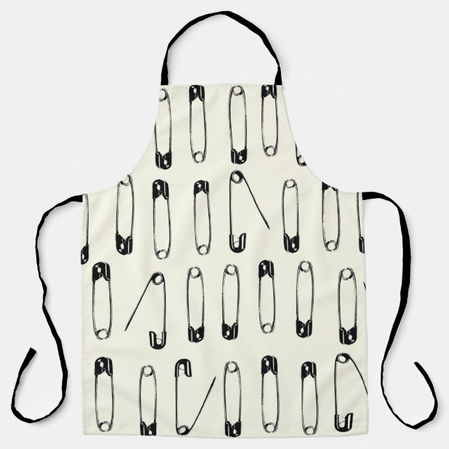 Safety Pins Seamless Pattern Apron (Front)