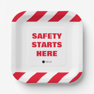 Safety Starts Here Fire Department Office Party Paper Plate