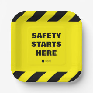 Safety Starts Here Safety Department Office Party Paper Plate