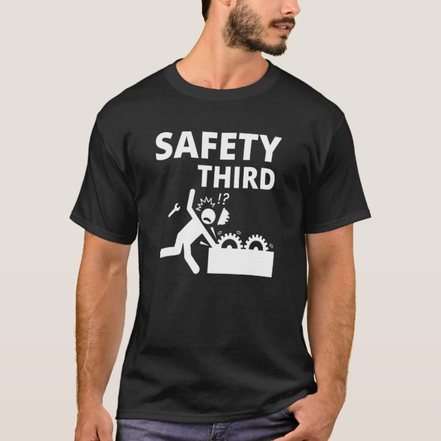 Safety Third  Construction Gears Work Accident Mac T-Shirt (Front)