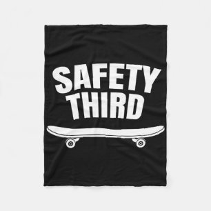 Safety Third Skateboarding Funny Fleece Blanket