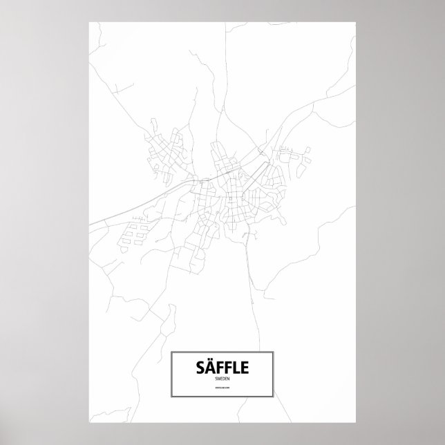 Säffle, Sweden (black on white) Poster (Front)