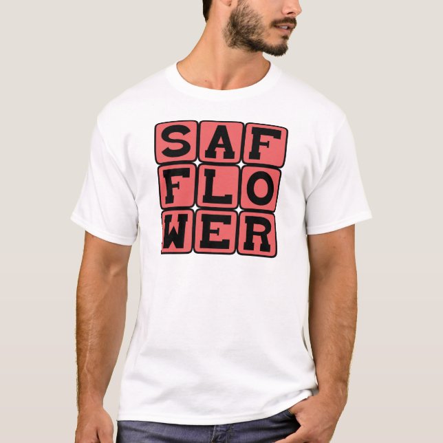 Safflower, Herbaceous Annual Flower T-Shirt (Front)