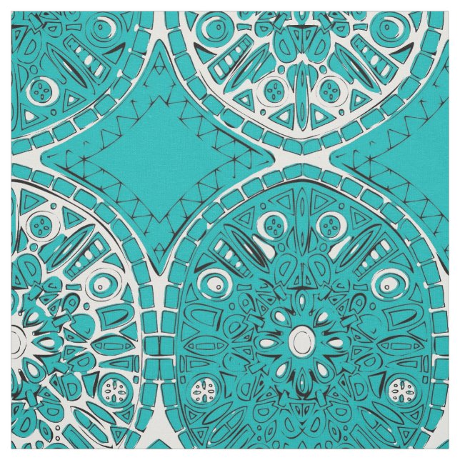 saffreya turquoise fabric (Swatch)