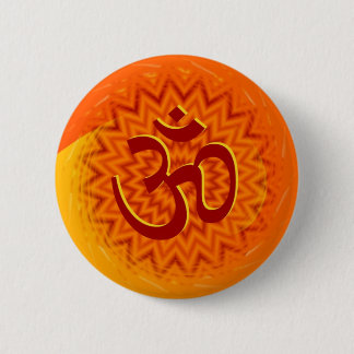 Saffrom Yellow Om 6 Cm Round Badge