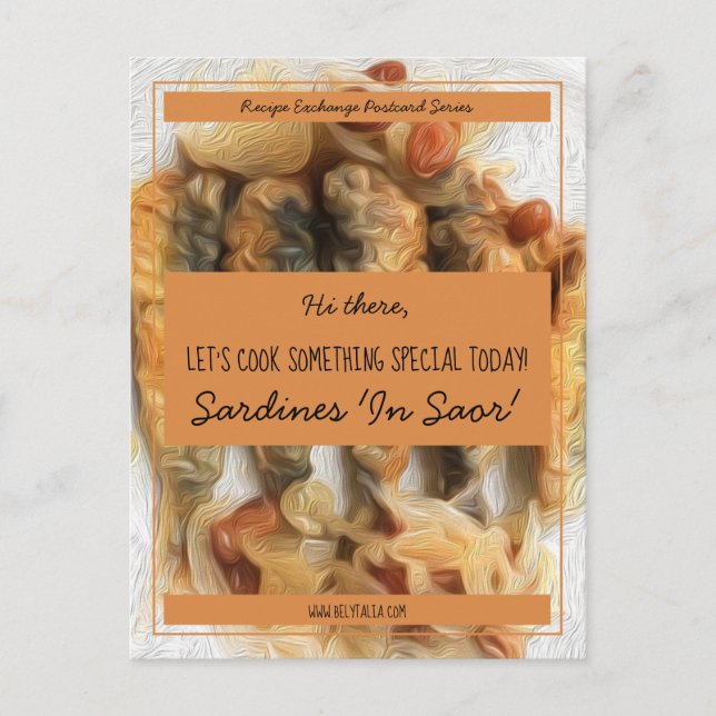 Saffron Black Script Fall Recipe Exchange Postcard (Front)