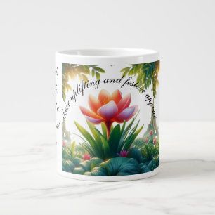 Saffron florals exude warmth, vibrancy. large coffee mug
