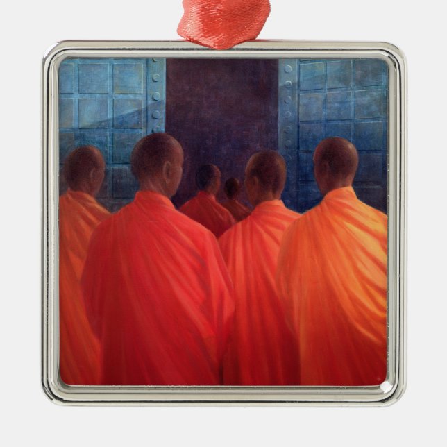 Saffron Monks Metal Tree Decoration (Front)