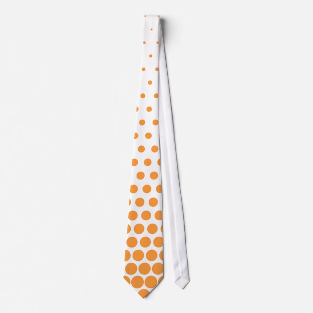 Saffron Polka Dot Modern White Tie (Front)