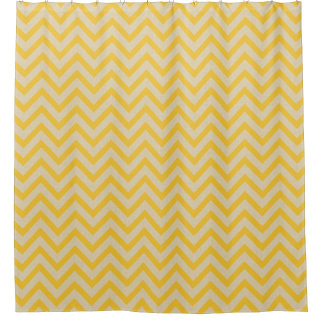 Saffron Spice Moods Chevrons Shower Curtain (Front)