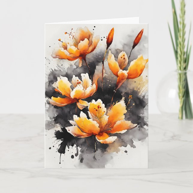 Saffron - Watercolor flowers Card (Front)