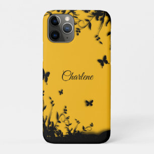 Saffron Yellow Butterfly Garden Personalised Case-Mate iPhone Case
