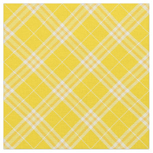 Saffron Yellow Plaid Tartan Print Pattern Fabric