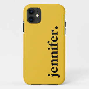 Saffron Yellow Solid Colour Elegant Name Case-Mate iPhone Case