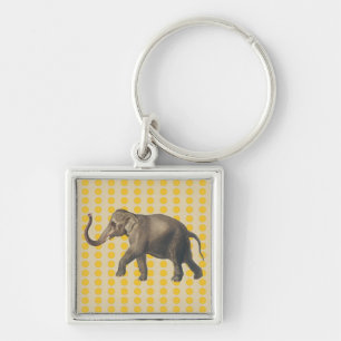 Safron Spice Moods Dots with Elephant Key Ring