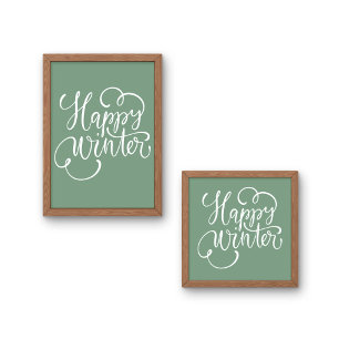 Saga Green Happy winter Christmas  Poster