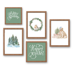 Saga Green Merry Christmas wall art