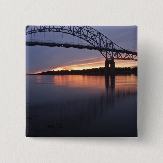 Sagamor Bridge over Cape Cod canal, 2 15 Cm Square Badge (Front)