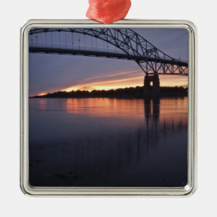 Sagamor Bridge over Cape Cod canal, 2 Metal Tree Decoration