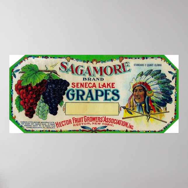 Sagamore Grape LabelHector, NY Poster (Front)