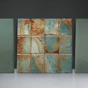Sage Abstract Square Collection EMMA Faux Relief Tile