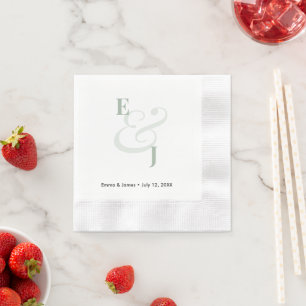 Sage Ampersand Custom Cocktail Napkin