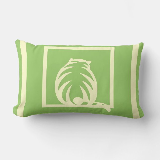 sage and cream CATS  modern  pillow (Front)