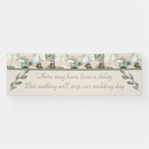 Sage and Cream Roses Delayed Wedding Banner
