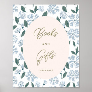 Sage and Dusty Blue Floral Baby Shower Custom Sign
