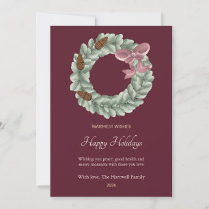 Sage and Fir Burgundy Family Christmas Card