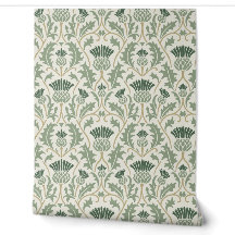 Sage and Forest Green Arts and Crafts Thistle