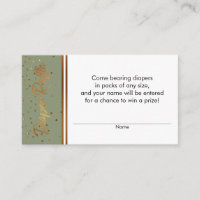 Sage and Gold Confetti Diaper Raffle Ticket Cards