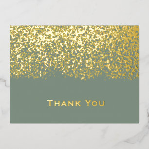Sage and Gold Foil Wedding Thank You Card