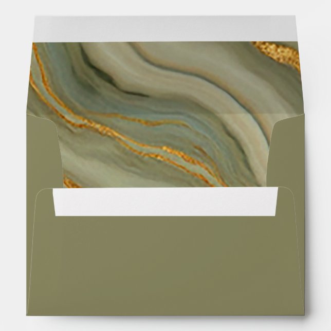 Sage And Gold Onyx Stone Envelope (Back (Bottom))