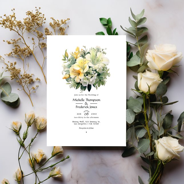 Sage and Ivory Floral Wedding Invitation (Creator Uploaded)